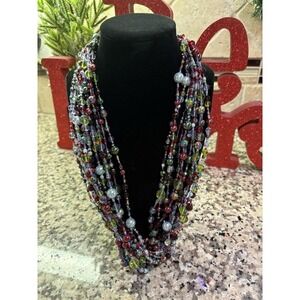 Vintage Joan Rivers Multi-Strand Beaded Necklace Gold Tone Clasp